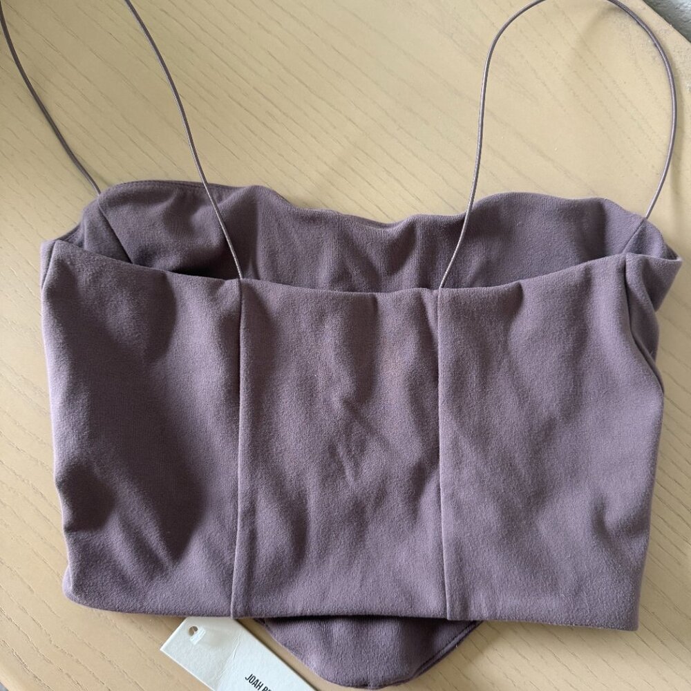 Joah Brown Contour Corset Cropped Tank in Sueded Mauve Purple  S/M Retail $98 - Picture 2 of 5